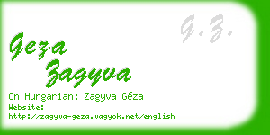 geza zagyva business card